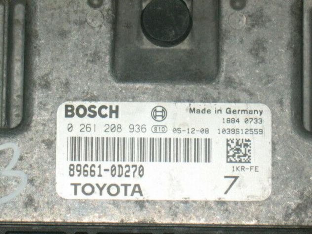 0261208936 ECU CENTRALINA TOYOTA YARIS 1.0 1000 1KR 0261208936 89661-0D270 - Foto 2