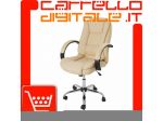 POLTRONA UFFICIO ERGONOMICA GIREVOLE IN ECOPELLE BEIGE - DIREZIONALE MODELL &hellip;