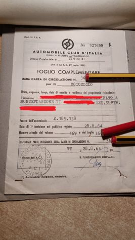Targa Libretto Complementare Lambretta LI 150 1964 - Foto 2
