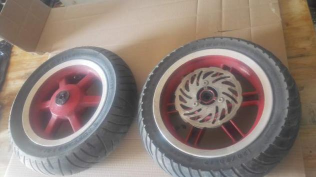 Coppia Cerchi e Gomme Scooter Keeway F-act 50 2012 - Foto 2