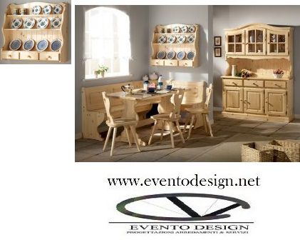 Credenza a 4 ante tinta naturale disponibile in tinta miele o noce con differenz - Foto 3