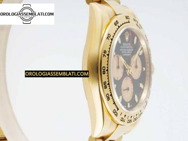 Rolex Replica DAYTONA 116508 1:1 BEST EDITION QUADRANTE NERO/YG SU BRACCIALE YG SA4130 V2 - Foto 3