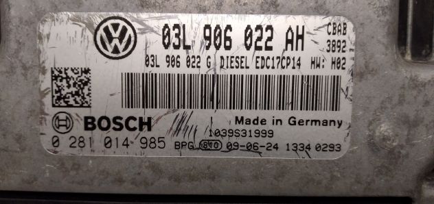 CENTRALINA MOTORE VOLKSWAGEN GOLF 2.0 TDI BOSCH 0 281 014 985, 0281014985, 03L 9 - Foto 6