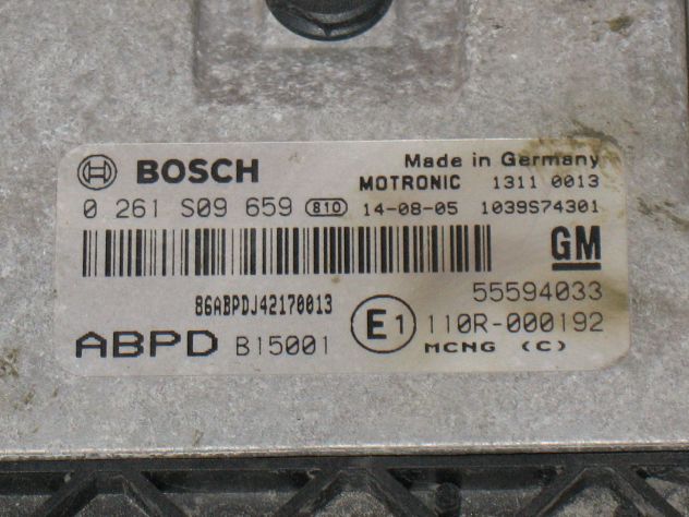 0261S09659 ECU OPEL ZAFIRA 1.6 ME7.6.4 55594033 ABPD B15001 ABPDB1500 110R000192 - Foto 2
