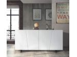 Mobili Rustici Credenza Legno Moderna 4 Ante Abete Bianco Spazzolato cod 208M