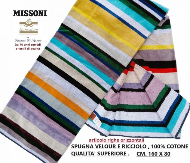 Teli spugna MISSONI , mare piscina bagno ecc. unisex varie misure e prezzi - Foto 7
