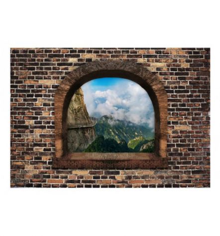 Fotomurale Adesivo Con Finestra Sulle Montagne Arredalacasa - Foto 2