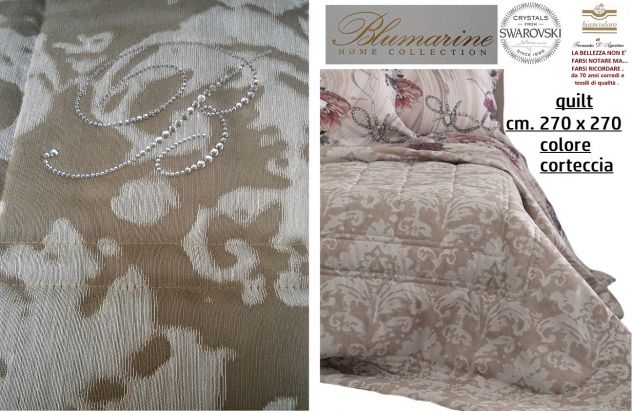 BLUMARINE quilt copriletto trapuntino in prezioso tessuto jacquard e SWAROVSKI - Foto 6