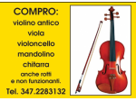 COMPRO VECCHIO VIOLINO, VIOLA, VIOLONCELLO E CONTRABBASSO