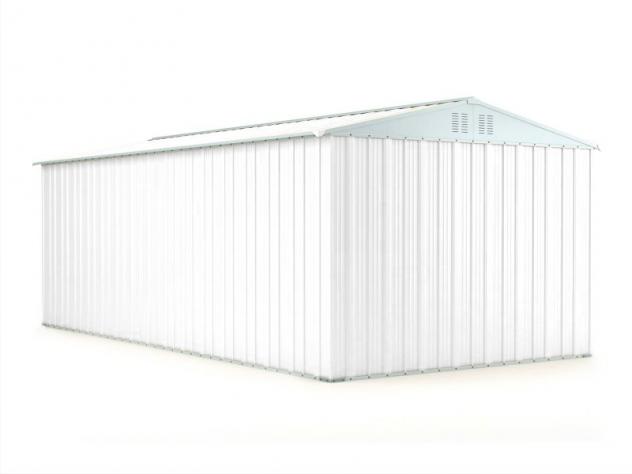 Box prefabbricato, casetta da giardino in lamiera zincata. Capanno ricovero attrezzi o deposito/garage auto in Acciaio 3.27 x 6.11 m x h2.35 m - 346 K - Foto 4