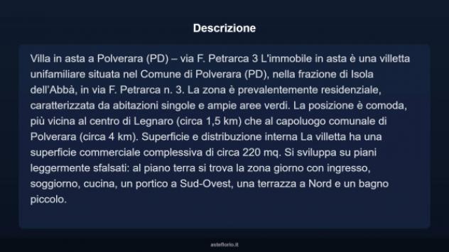 Immobile in asta di 220 m² con più di 5 locali e box auto in vendita a Polverara - Foto 17