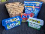 Cestino vimini con Pods lavatrice e Tabs lavastoviglie