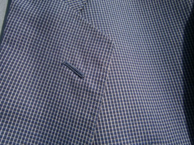 Giacca sartoriale estiva "Wash and Wear"misto cotone - 54 quadretti blu/ bianco - Foto 5
