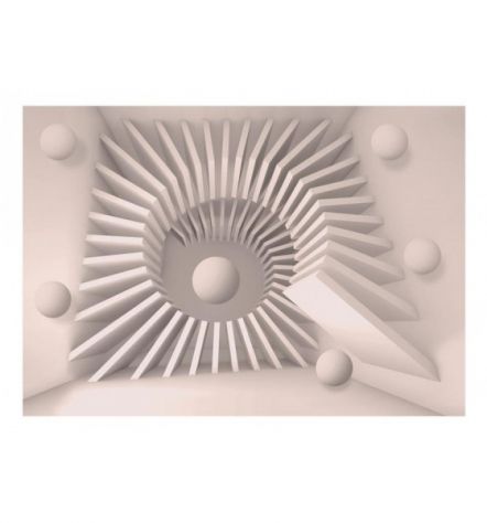 Fotomurale Adesivo Spirale Beige Con Le Sfere Arredalacasa - Foto 2