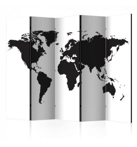 Paravento Con Mappamondo In Bianco E Nero ARREDALACASA N.3