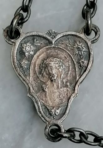 ANTICO AUTENTICO E PREZIOSO ROSARIO IN ARGENTO, ITALIA EPOCA LIBERTY. - Foto 4