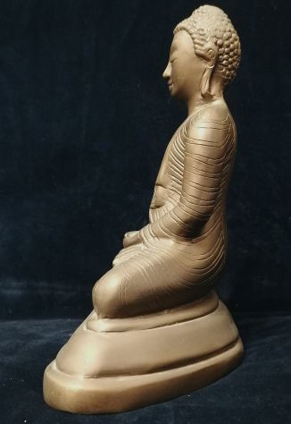 SCULTURA IN BRONZO RAFFIGURANTE IL BUDDHA IN MEDITAZIONE. INDIA/NEPAL, 1900. - Foto 5
