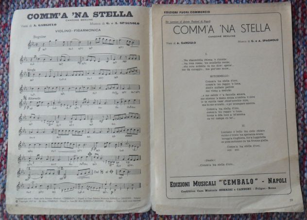 SPARTITO - COMM'A 'NA STELLA - SARACENA -