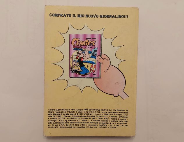 Comics Braccio di Ferro a colori e bianco nero numero doppio 34 Ed.Metro, 1997 - Foto 4