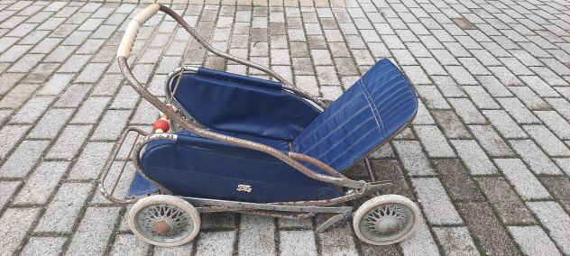 PASSEGGINO PEG BLU VINTAGE ANNI ‘60 / ‘70,SCHIENALE REGOLABILE, USATO - Foto 10