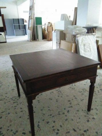Tavolino basso quadrato legno massello old america
