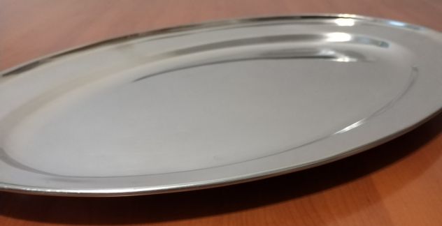 Vassoio Ovale Piano in Acciaio Inox da 45 cm - USATO per Alimenti – cod. 15111 - Foto 2