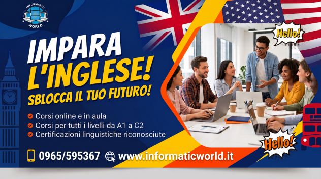 Corso di inglese online o in aula con il rilascio di certificazioni riconosciute