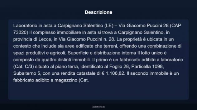Immobile in asta di 2300 m² in vendita a Carpignano Salentino - Foto 3
