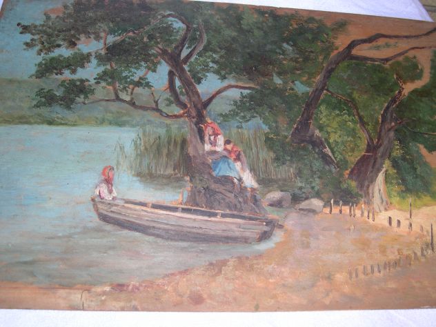 Antico quadro dell'800, dipinto ad olio su tavoletta dell’800 - Foto 7