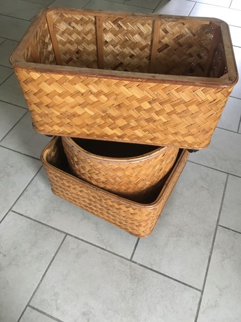 CONTENITORI IN RATTAN CON RUOTE - Foto 2