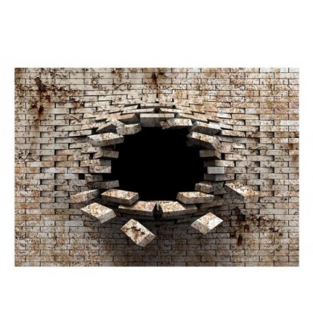 Fotomurale Adesivo Con Un Muro Beige Bucato ARREDALACASA - Foto 2