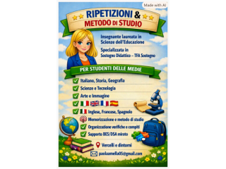 RIPETIZIONI E SUPPORTO ALLO STUDIO