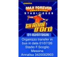 Transfer in bus Max Pezzali 1 e 2 Luglio 2026 Messina