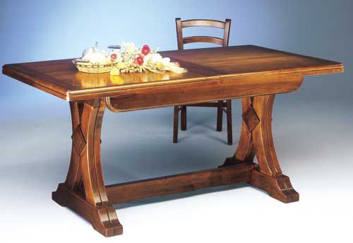 Tavolo toulipier riquadrato gambe frattino sagom. arte povera cod 10915/10916