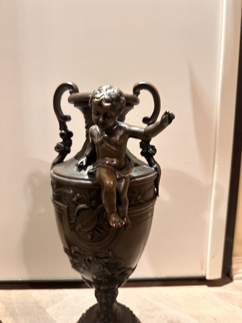Vasi bronzo marmo putti - Foto 3
