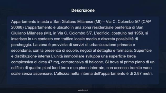 Immobile in asta di 47 m² in vendita a San Giuliano Milanese - Foto 8