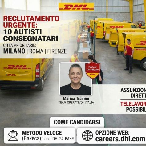 Diventa Autista addetto alle consegne presso DHL