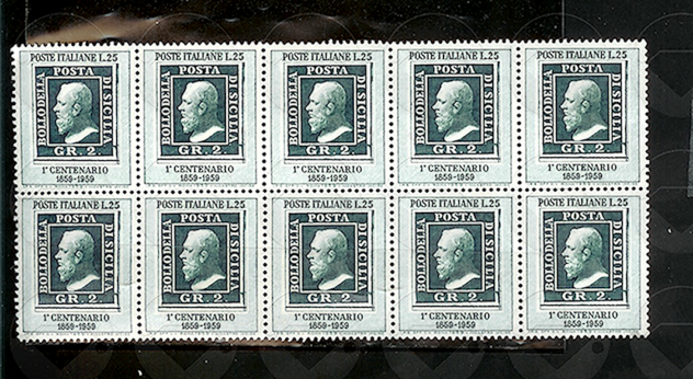 ITALIA francobolli in blocco di 10 - 1944-1960 - Foto 2