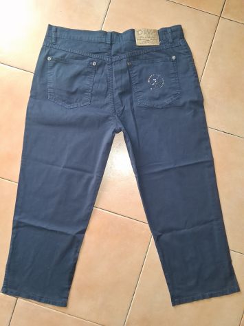 Pantaloni Jeans neri Donna Taglia Comoda 50 elasticizzati lunghezza caviglia - Foto 2