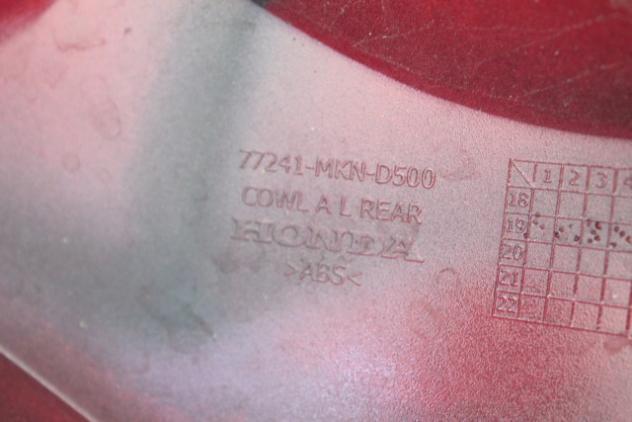 HONDA CBR 650 R 77240MKND10ZA CARENA POSTERIORE SINISTRA RH01 19 - 20 REAR LEFT FAIRING PICCOLI GRAFFI 77241MKND500 - Foto 3