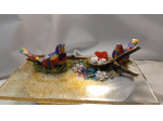 Decorazione artigianale in resina con uccellini e nido – pezzo unico