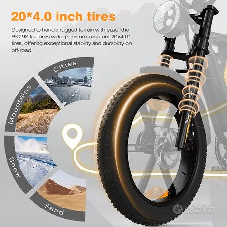 FAT BIKE HITWAY BK29S DOPPIA BATTERIA NUOVO - Foto 4