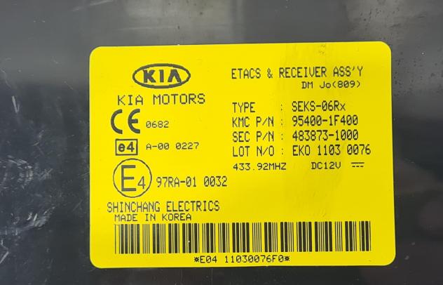CENTRALINA IMMOBILIZER KIA Sportage Serie 95400-1F400 D4EA Diesel 2000 (9804) - Foto 2