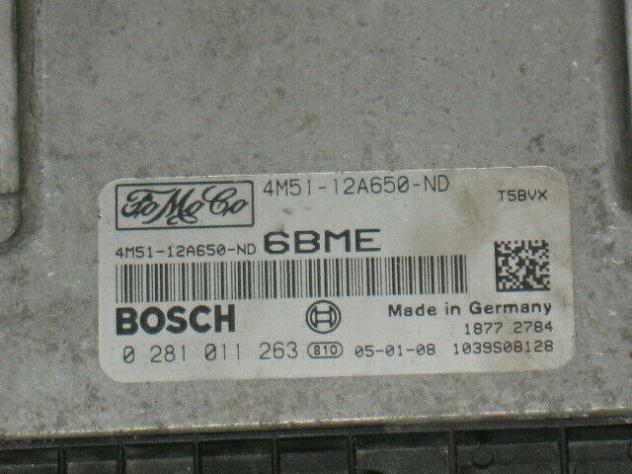 0281011263 ECU CENTRALINA FORD C MAX 1.6 0281011263 4M51-12A650-ND 6BME - Foto 2