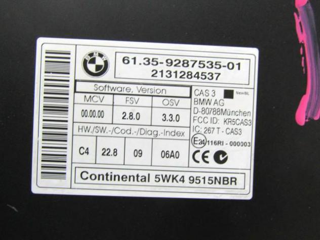 8574351 KIT ACCENSIONE AVVIAMENTO BMW X1 E84 2.0 D 85KW 6M 5P (2013) RICAMBIO USATO 0281019854 61359287535 9194399 6949913 - Foto 3