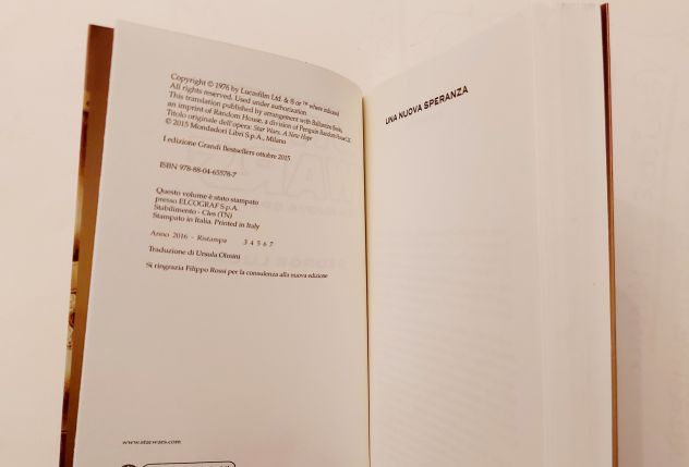 Una nuova speranza.Star Wars di George Lucas 1°Ed.Mondadori, 2015 nuovo - Foto 5