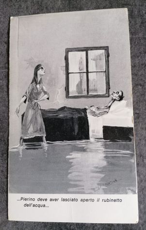 Lotto di 10 cartoline umoristiche "Alluvione di Firenze 1966". - Foto 5