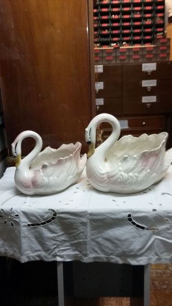 Famiglia di cigni, ceramiche -Vintage