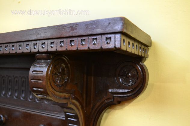 Antico appendiabiti-cappelliera stile Neorinascimento del XX secolo - Foto 7