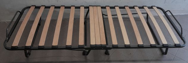 Letto pieghevole struttura metallo materasso e Doghe Legno - Foto 3